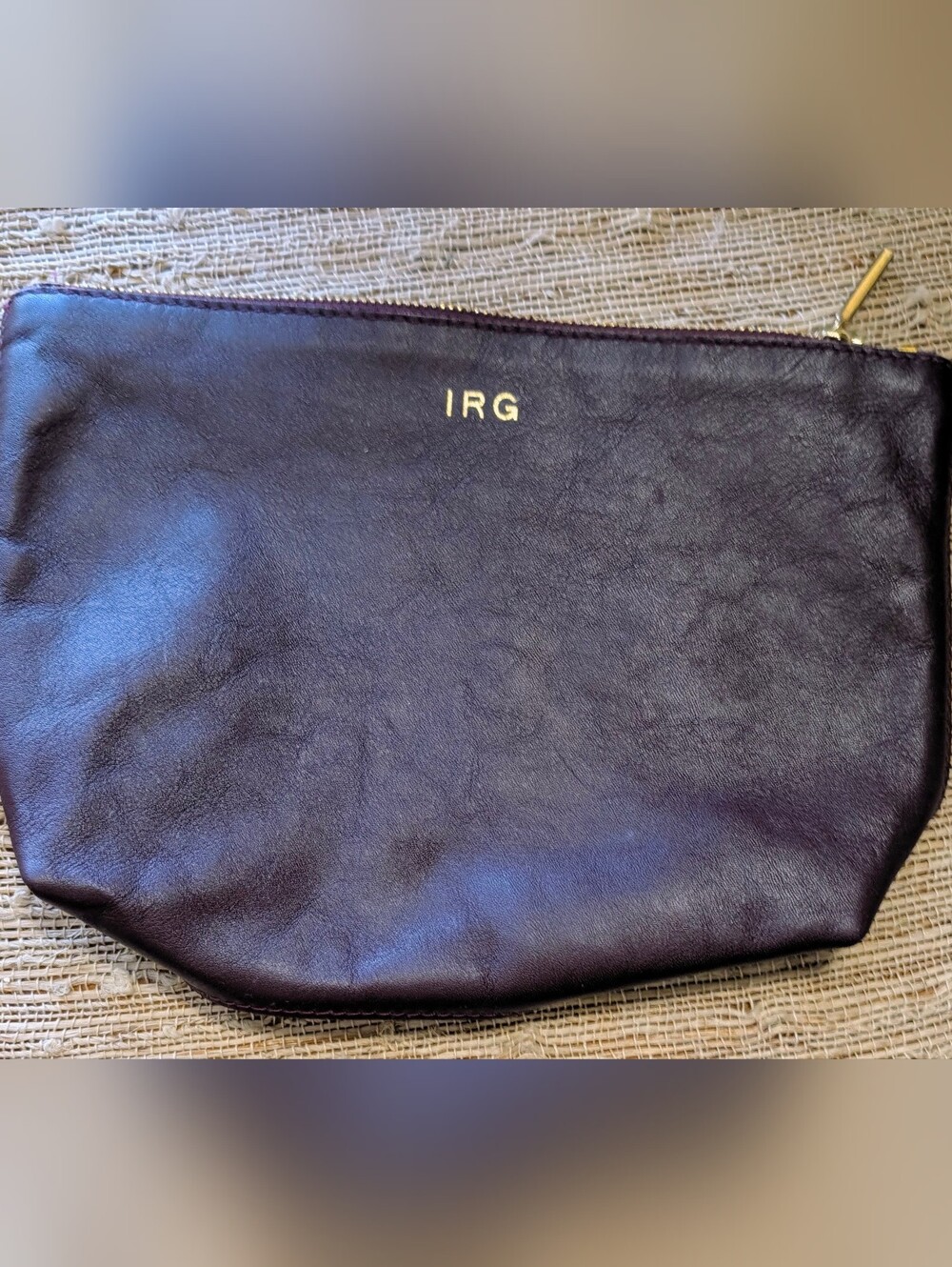 Cuyana Nano Zipper Pouch in Plum
